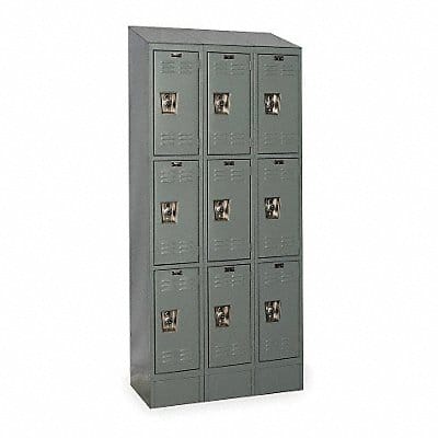 D4829 Wardrobe Locker Lvrd 3 Wide 3 Tier Gray