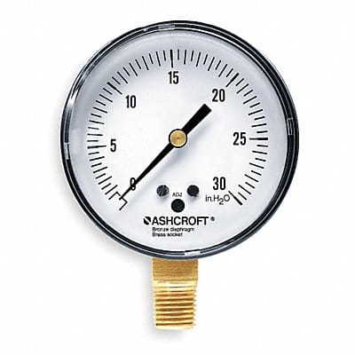 K4548 Pressure Gauge 0 to 30H2O 2-1/2In 1/4In