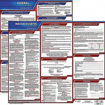 Labor Law Poster Kit MA Spanish 27 in W