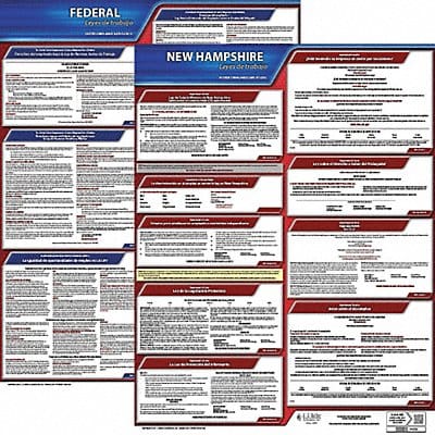 Labor Law Poster Kit NH Spanish 27 in W