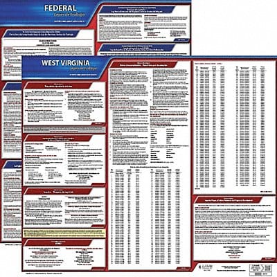 Labor Law Poster Kit WV Spanish 19 in W