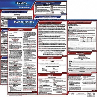 Labor Law Poster Kit MA English 27 in W
