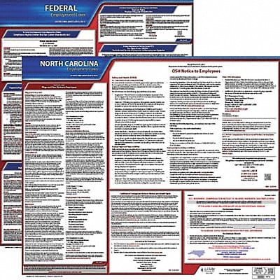 Labor Law Poster Kit NC English 19 in W