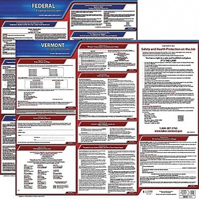 Labor Law Poster Kit VT English 27 in W