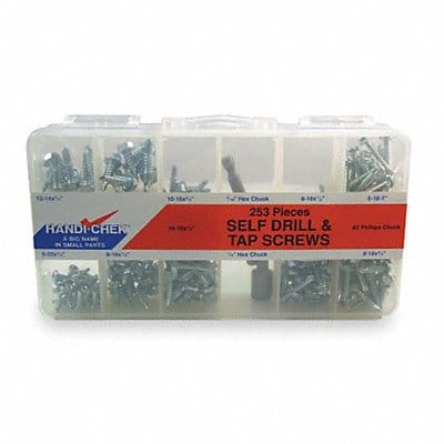 Self-Drilling/Tapping Screw Asst 253 PC