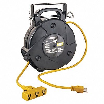 Cord Reel 40 ft 12/3 SJTW Black 120VAC
