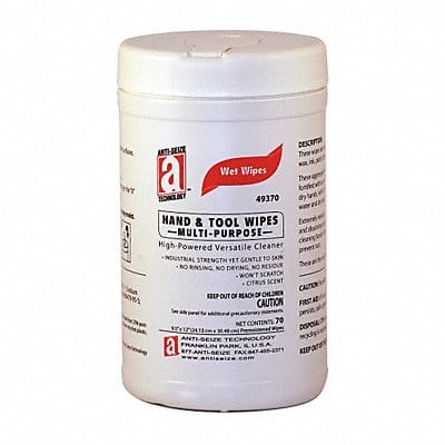 Hand Cleaning Wipes 9-1/2 x 12 Citrus