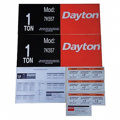 Jib Crane Label Kit For Use With 7K557