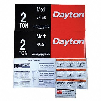 Jib Crane Label Kit For Use With 7K558