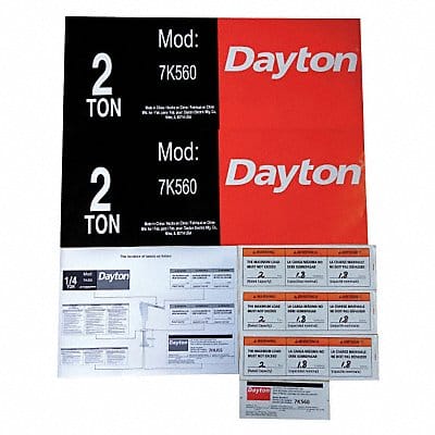 Jib Crane Label Kit For Use With 7K560