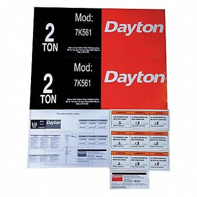 Jib Crane Label Kit For Use With 7K561