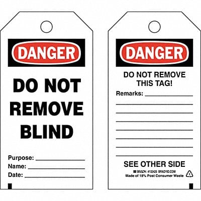 Tag 5 3/4 in H 3 in W Polyester PK25