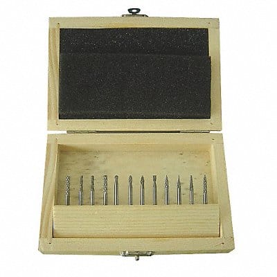 Carbide Bur Set Dbl Cut 1/8 12pcs