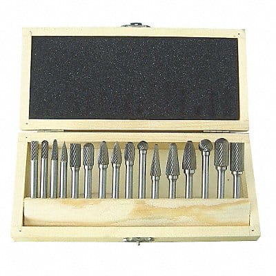 Carbide Bur Set Single Cut 1/4 16pcs