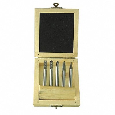 Carbide Bur Set Single Cut 1/4 5pcs