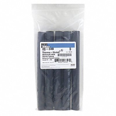 Shrink Tubing 9 in Blk 0.75 in ID PK5