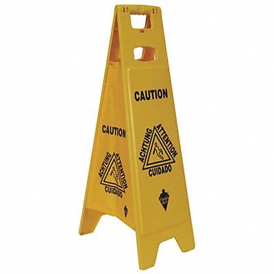 Floor Sign Yellow Polypropylene 37 in H