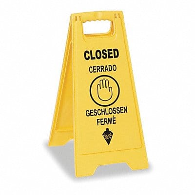 Floor Sign Yellow Polypropylene 24 in H