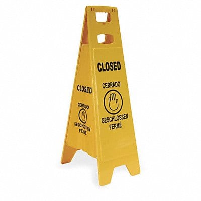 Floor Sign Yellow Polypropylene 37 in H