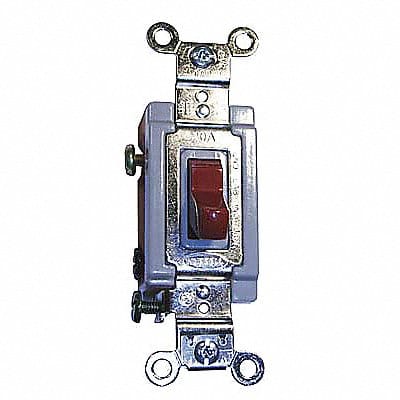 WllSwtch Red 15A Bk Sd SnglPole/DblThrow