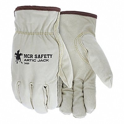 Leather Gloves Beige L PK12