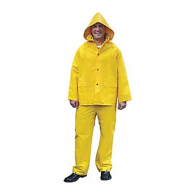 Rain Suit w/Jacket/Bib Unrated Yellow XL