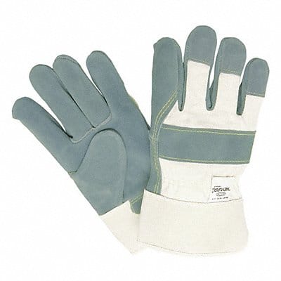 Leather Palm White Fabric Sewn W L PK12