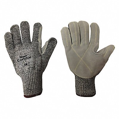 Leather Gloves Black/Yellow L PR