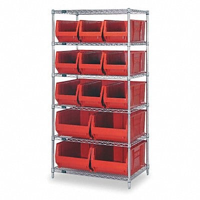 D5606 Bin Shlvng 30inx74inx36in Red