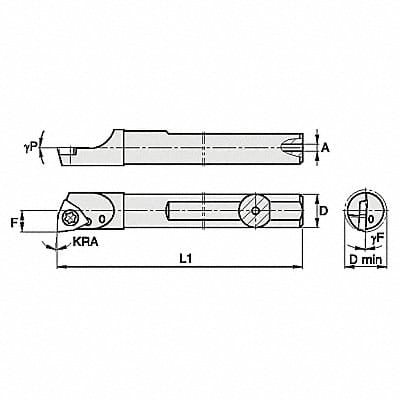 Indexable Boring Bar 0.4130 Carbide
