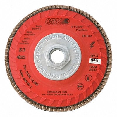 Flap Disc 4.5x5/8-11 Z3-40G Cmpct-Trim Z
