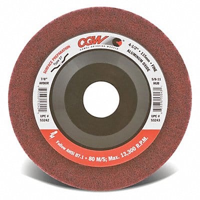 Depressed Ctr Whl 4.5x5/8-11 AO MRN T27