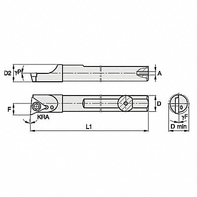 Indexable Boring Bar 1.1000 HSS