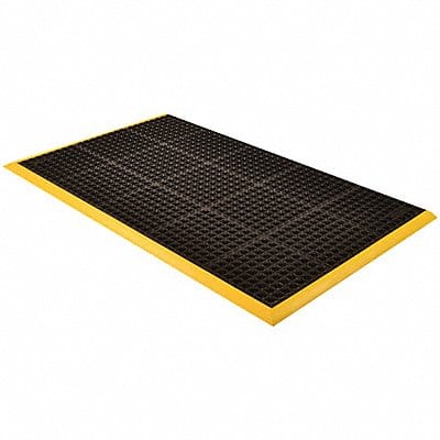 Drainage Mat Black wYlwBrdr 3ft4 x10ft4