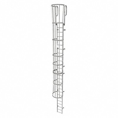 Fixed Ladder w/ Safety Cage Steel 25 ft.