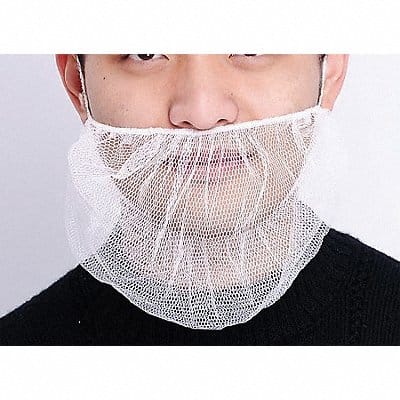 Beard Cover Polyester White Uni PK100