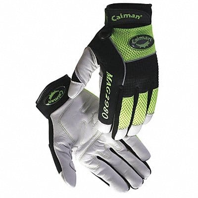 Mechanics Gloves White/HiVis Lime 2XL PR