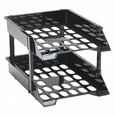 Letter Tray Black Plastic PK2