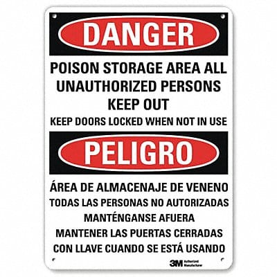 Danger Sign 14 in x 10 in Aluminum
