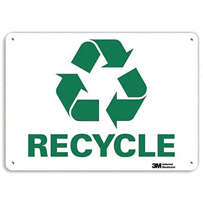 Recycling Sign 7 in x 10 in Aluminum