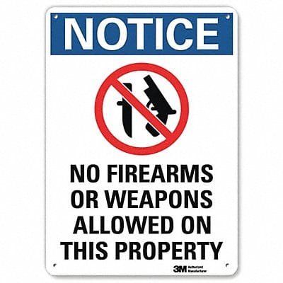 Notice Sign 14 in x 10 in Aluminum