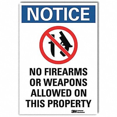 Notice Sign 14x10in Reflective Sheeting