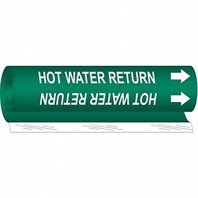 Pipe Marker Hot Water Return 9in H 8in W