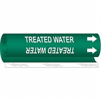 Pipe Marker Treated Water 9 in H 8 in W