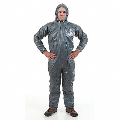 Hooded Coverall Elastic Dark Green L PK6