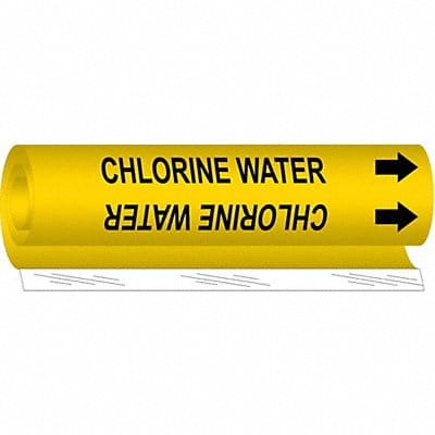 Pipe Marker Chlorine Water 5 in H 8 in W