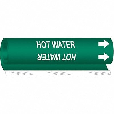 Pipe Marker Hot Water 5 in H 8 in W
