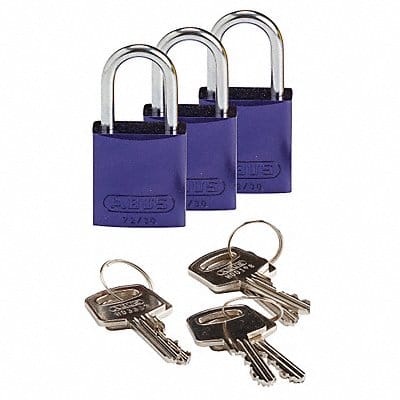 K7467 Lockout Padlock KA Purple 1-7/16 H PK3