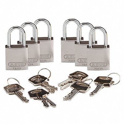 K7941 Lockout Padlock KD Silver 1-7/16 H PK6