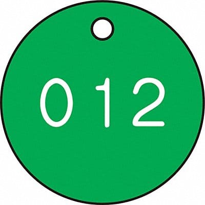 Numbered Tag Plastic 1 1/8in H PK100
